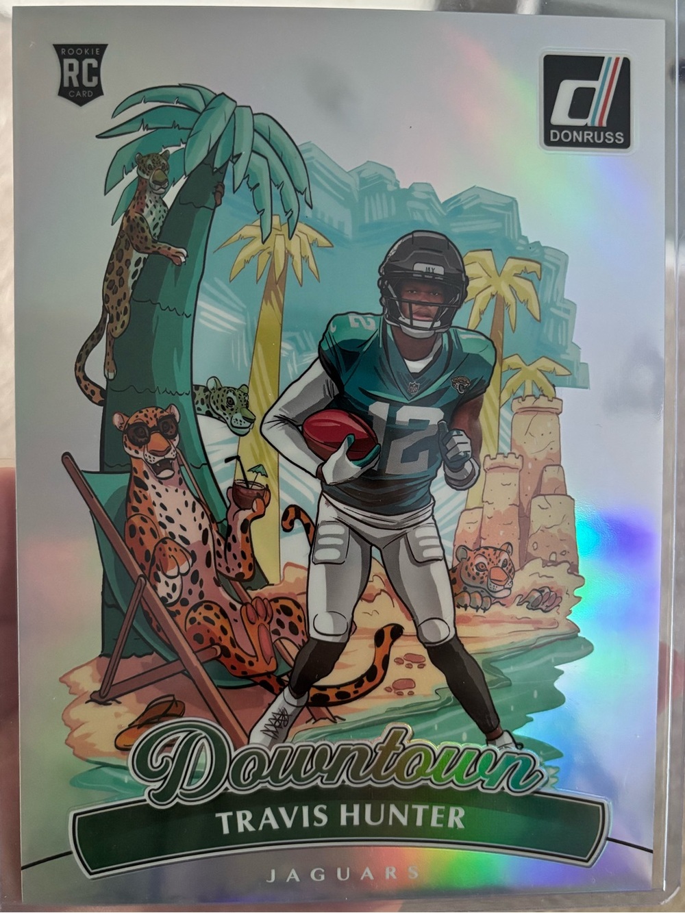 Panini Donruss Downtown Travis Hunter Card - Teal, Black JUMBO!!!